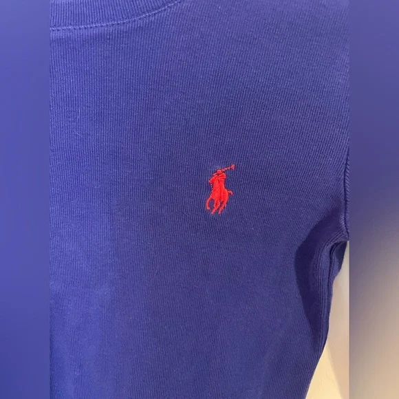 Ralph Lauren Sport Vintage Long Sleeve Crewneck T-Shirt in Royal Blue Size XS - Picture 3 of 5